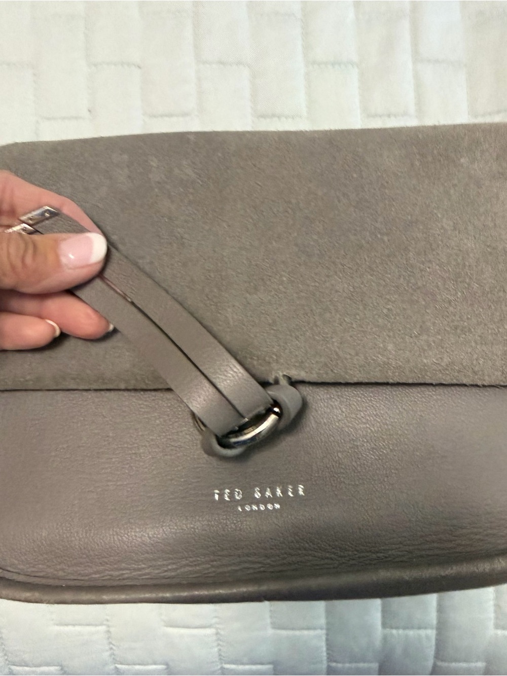 Ted Baker Taupe Suede & Leather Crossbody Bag